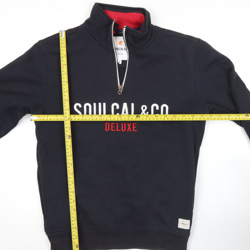 SoulCal & Co Men’s Blue Medium 1/4 Zip Embroidered Sweatshirt