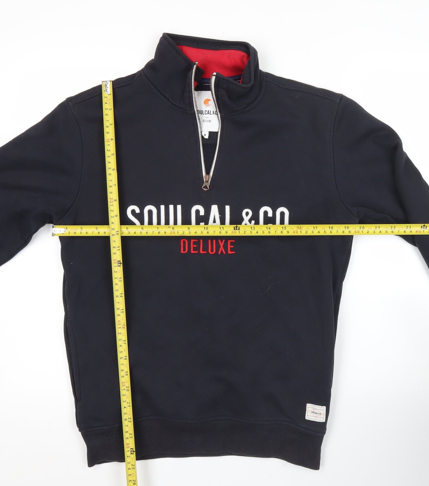 SoulCal & Co Men’s Blue Medium 1/4 Zip Embroidered Sweatshirt