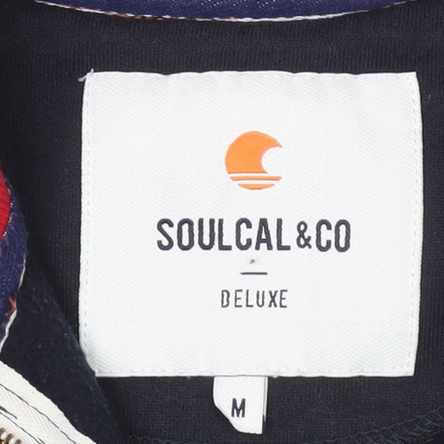 SoulCal & Co Men’s Blue Medium 1/4 Zip Embroidered Sweatshirt