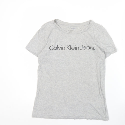 Calvin Klein Jeans Women’s Grey Cotton T-Shirt Size S Casual