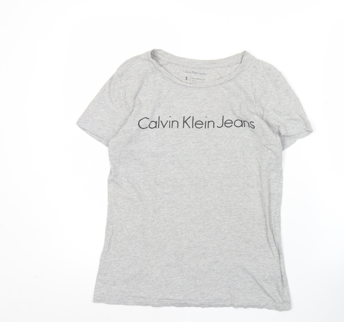 Calvin Klein Jeans Women’s Grey Cotton T-Shirt Size S Casual