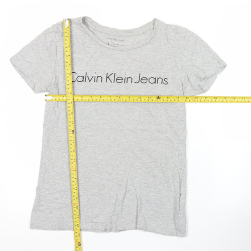 Calvin Klein Jeans Women’s Grey Cotton T-Shirt Size S Casual