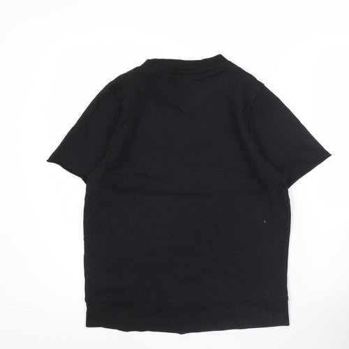 Cheap Monday Womens Black Small Zip Detail T-Shirt Short Sleeve