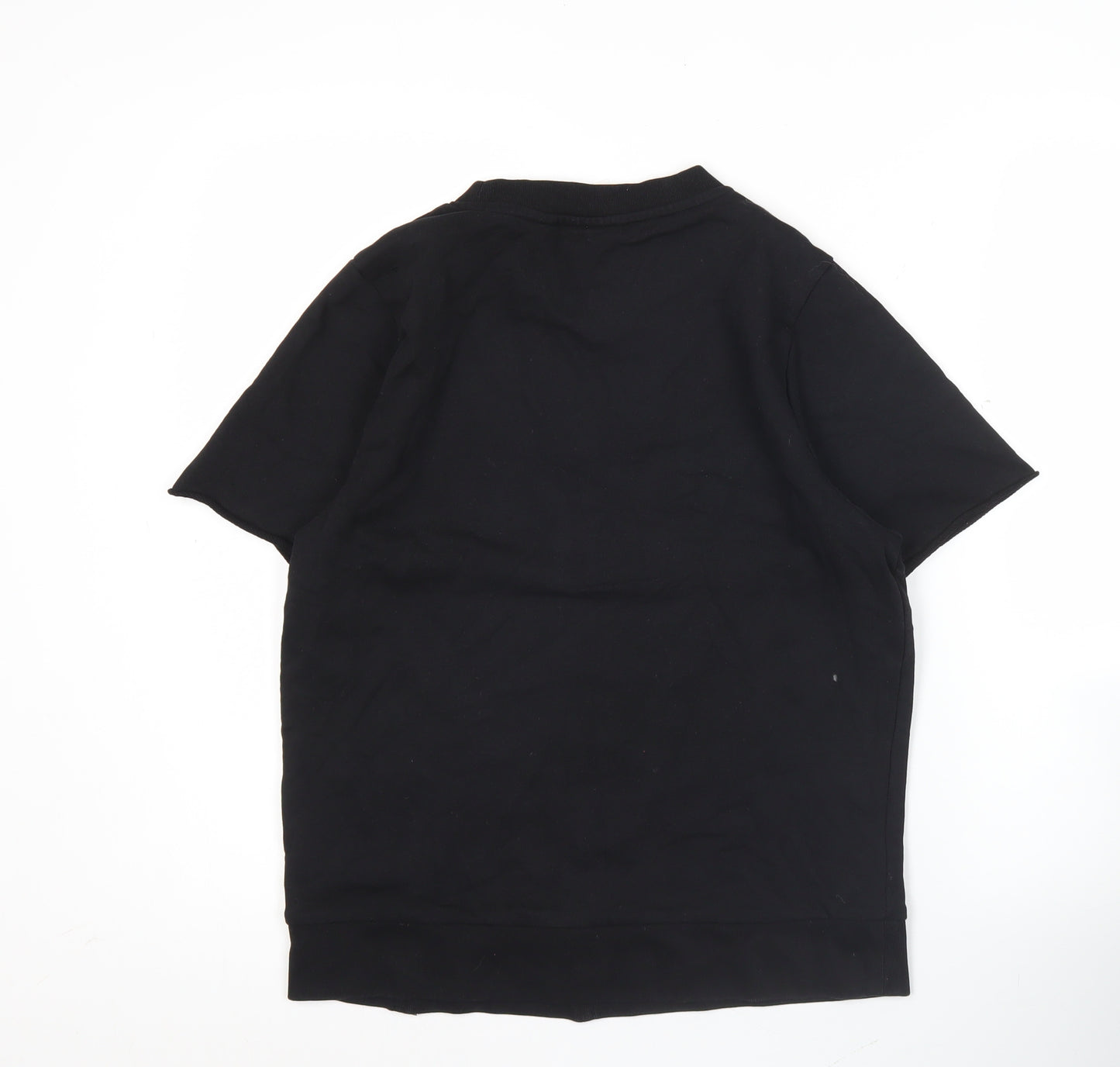 Cheap Monday Womens Black Small Zip Detail T-Shirt Short Sleeve