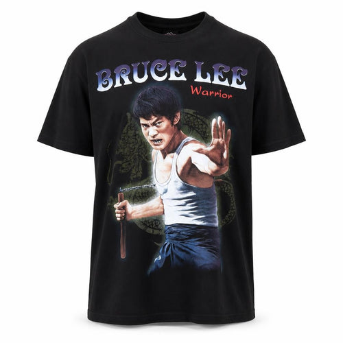 Rock@Tees Men’s Black Bruce Lee Graphic Retro T-Shirt L