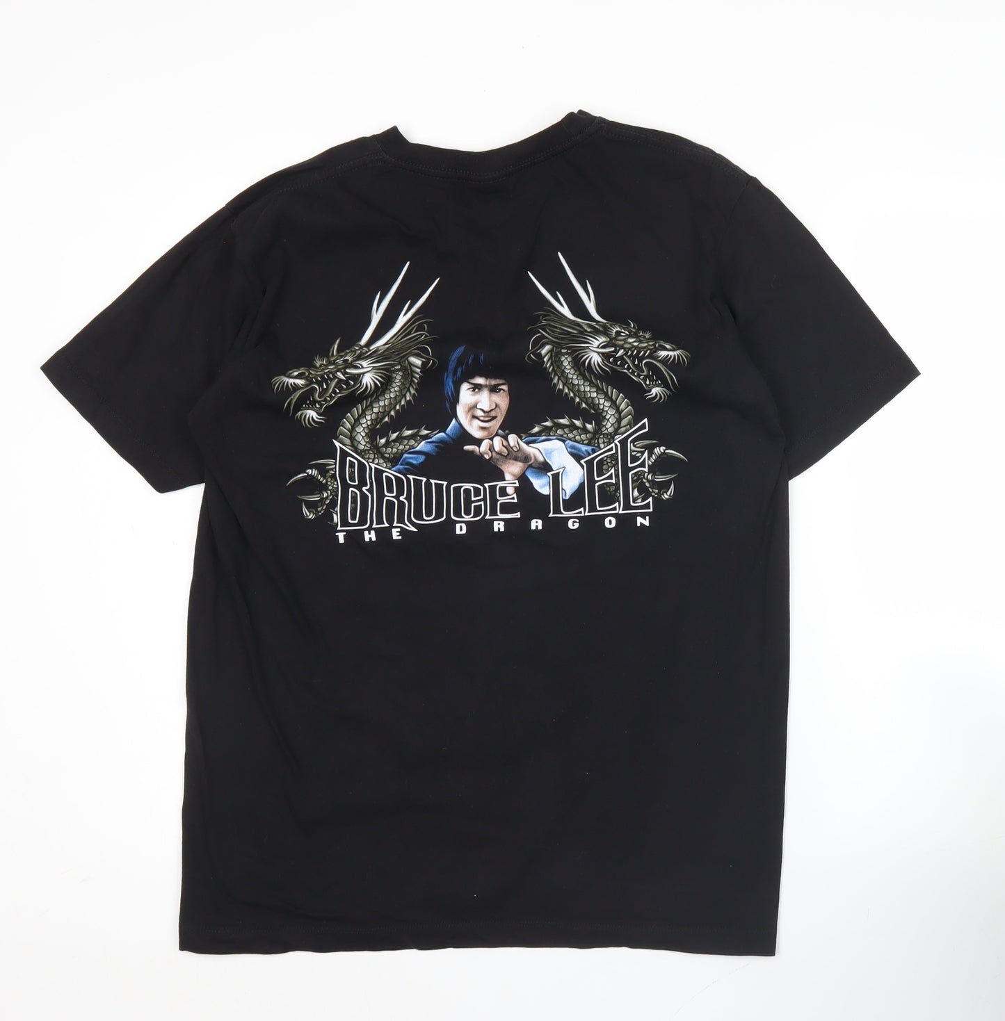 Rock@Tees Men’s Black Bruce Lee Graphic Retro T-Shirt L