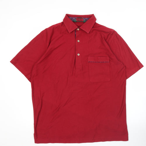 Wolsey Men's Red Cotton Blend Polo Shirt M Short Sleeve Classic Fit