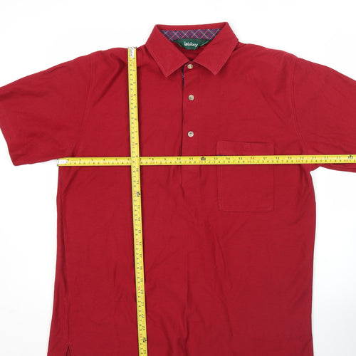 Wolsey Men's Red Cotton Blend Polo Shirt M Short Sleeve Classic Fit