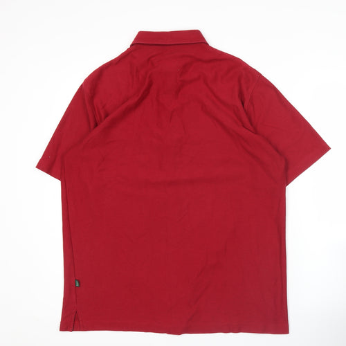 Wolsey Men's Red Cotton Blend Polo Shirt M Short Sleeve Classic Fit