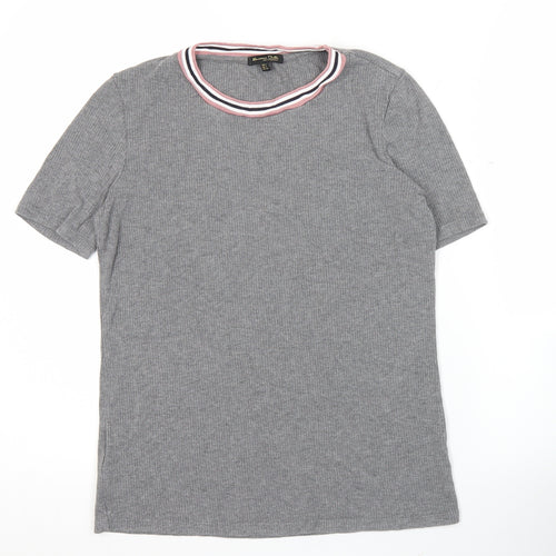 Massimo Dutti Women’s Grey Ringer T-Shirt Short Sleeve Size S