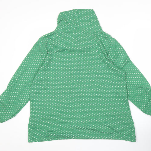 Country Rose Women’s Green Polka Dot Cowl Neck Pullover Sweatshirt S