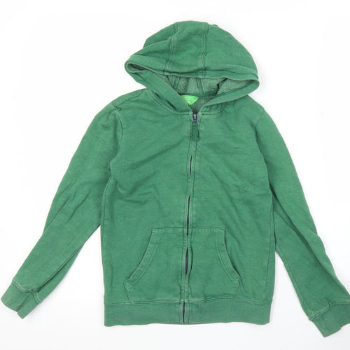 Mountain Warehouse Boys Green Full Zip Hoodie 9-10 Years Cotton Blend