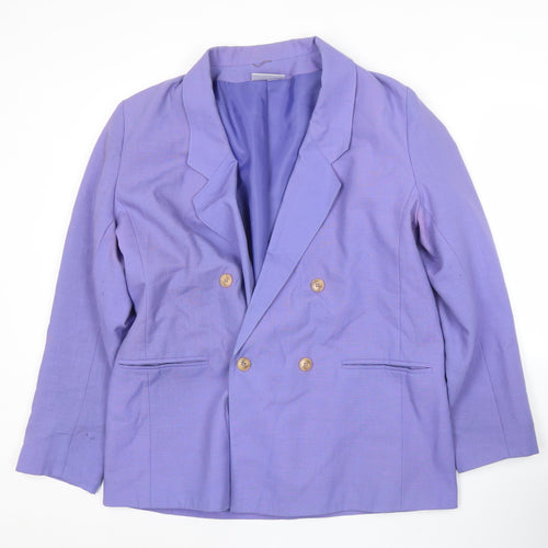 Features Women Purple Size 16 Double-Breasted Blazer Jacket