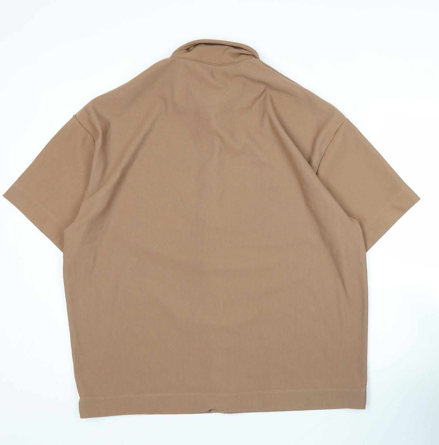 Collusion Men’s Brown Short Sleeve Button-Up Shirt Size S