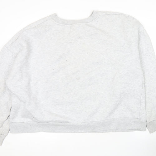 ASOS Womens Grey Graphic Logo Sports Sweatshirt Size 18 Pullover Crew Neck