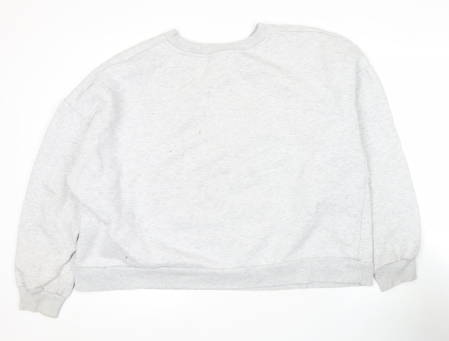 ASOS Womens Grey Graphic Logo Sports Sweatshirt Size 18 Pullover Crew Neck