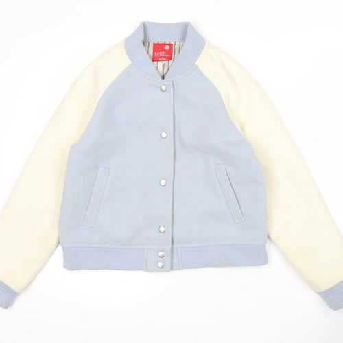 Earth Music & Ecology Womens Blue Varsity Jacket Size M Casual