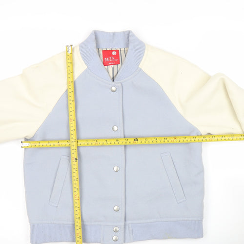 Earth Music & Ecology Womens Blue Varsity Jacket Size M Casual