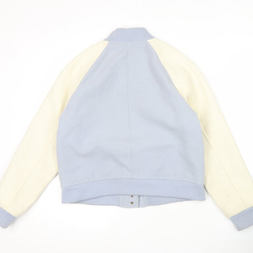 Earth Music & Ecology Womens Blue Varsity Jacket Size M Casual