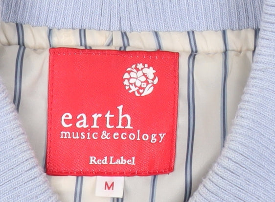 Earth Music & Ecology Womens Blue Varsity Jacket Size M Casual