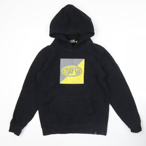 Animal Boys Black Pullover Hoodie 11-12 Years Logo Graphic Cotton Blend