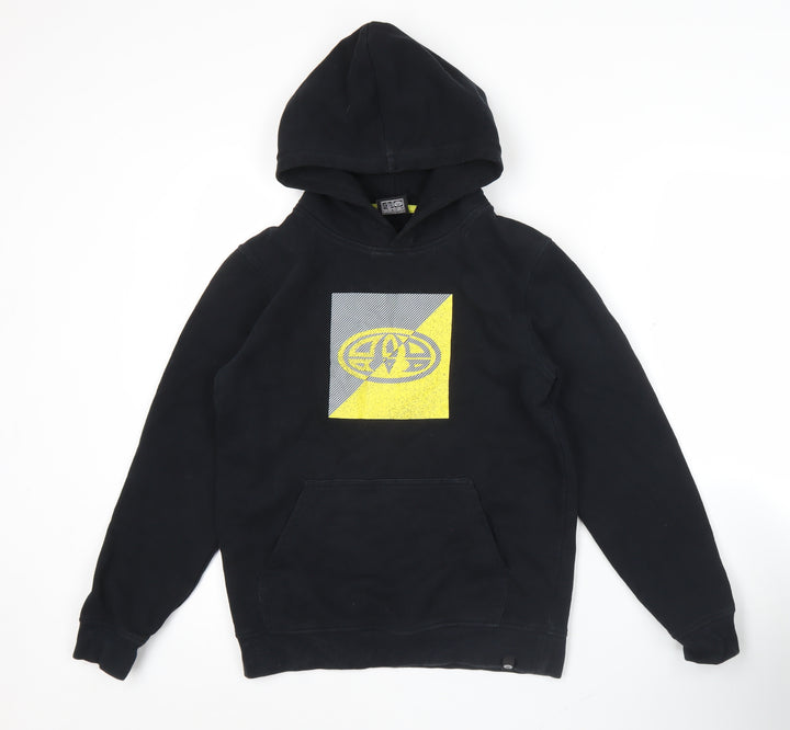 Animal Boys Black Pullover Hoodie 11-12 Years Logo Graphic Cotton Blend