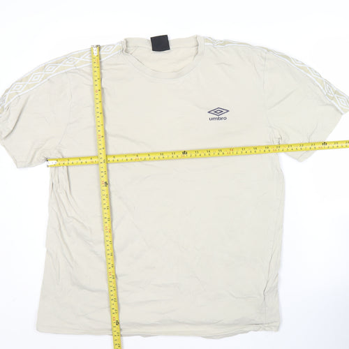 Umbro Men’s Beige L Crew Neck Short Sleeve Sports T-Shirt
