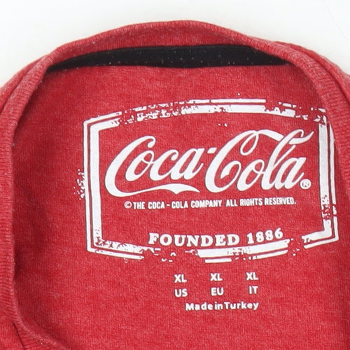 Coca-Cola Men's Red Christmas Holiday Graphic T-Shirt XL
