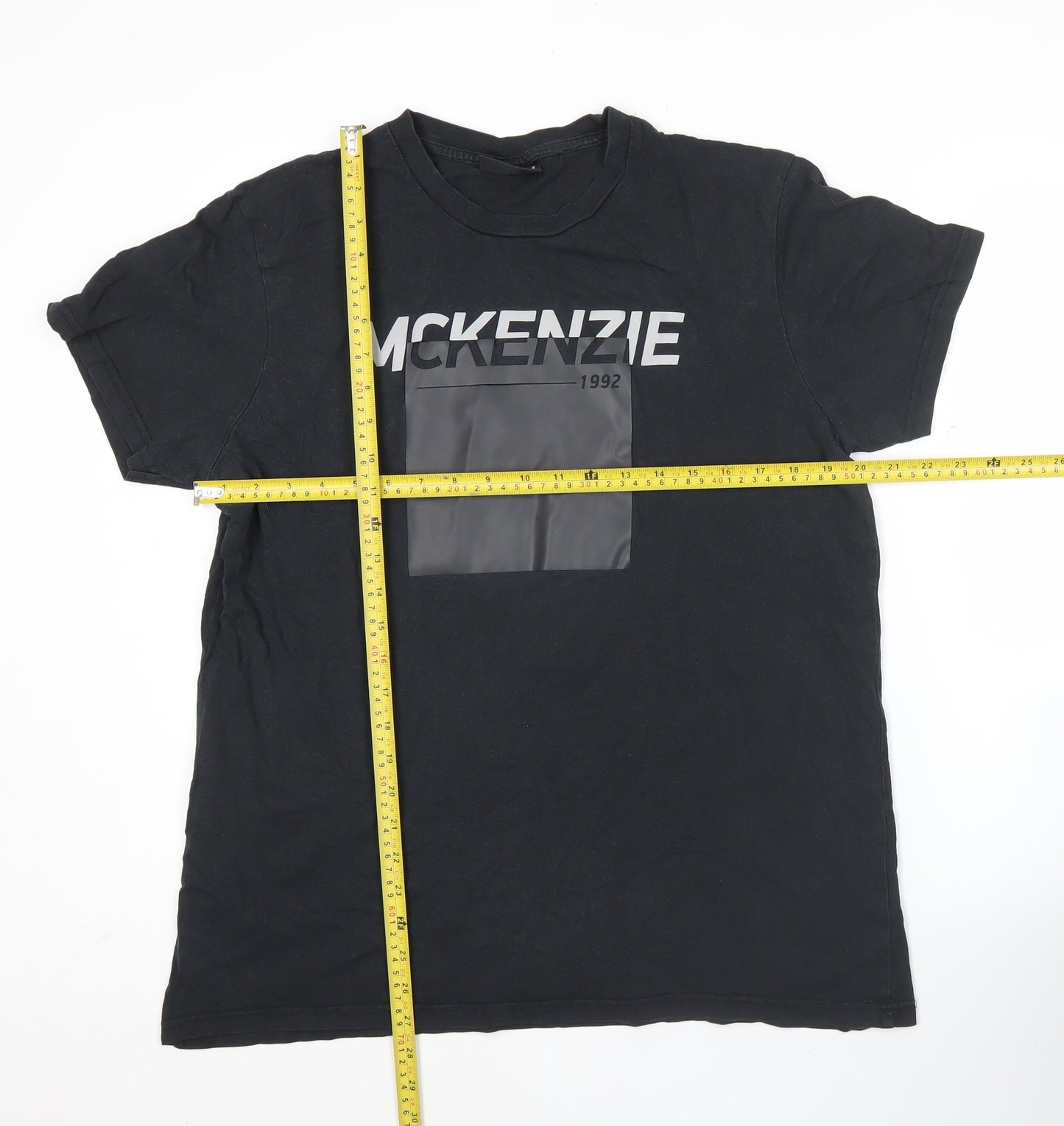 McKenzie Men's Black Graphic Logo T-Shirt Size L Regular Fit