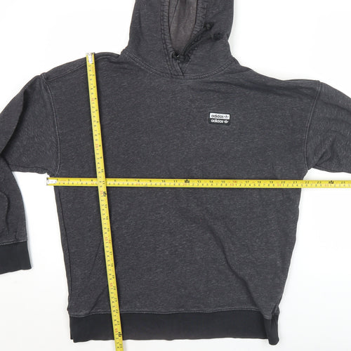 Adidas Mens Grey Pullover Hoodie Size M Regular Fit Logo Sportswear