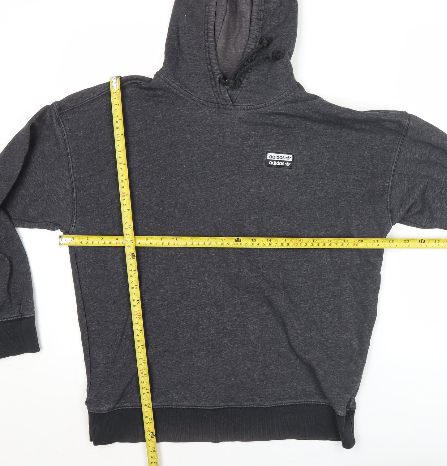 Adidas Mens Grey Pullover Hoodie Size M Regular Fit Logo Sportswear