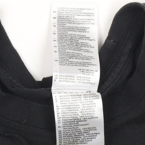 Adidas Mens Black Medium Graphic Logo Sports T-Shirt