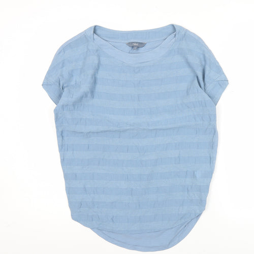 Next Womens Blue Striped Short Sleeve Crew Neck T-Shirt Size 8