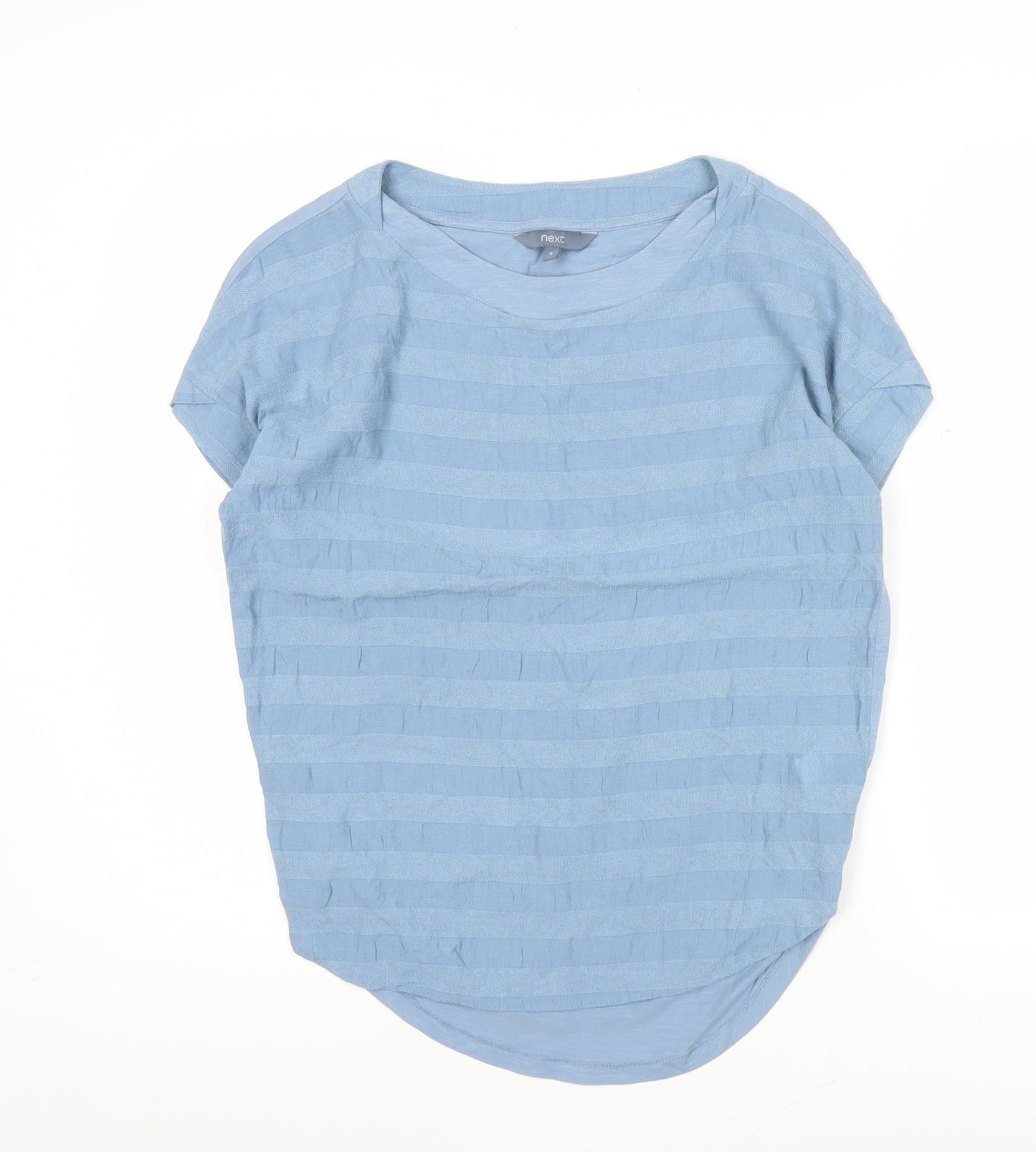 Next Womens Blue Striped Short Sleeve Crew Neck T-Shirt Size 8