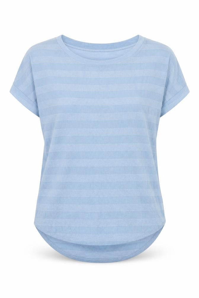 Next Womens Blue Striped Short Sleeve Crew Neck T-Shirt Size 8