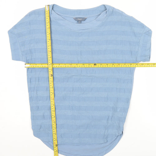 Next Womens Blue Striped Short Sleeve Crew Neck T-Shirt Size 8