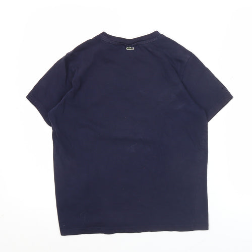 Lacoste Boys Navy Blue T-Shirt Age 14 Years Logo Embroidered Short Sleeve