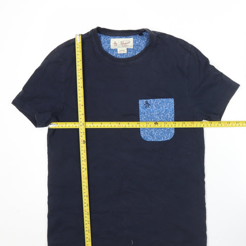 Original Penguin Men's Blue Small Crew Neck Pocket T-Shirt