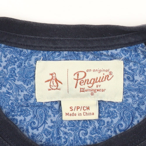 Original Penguin Men's Blue Small Crew Neck Pocket T-Shirt