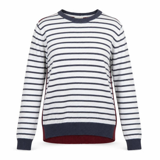 Front view of Linea Weekend women’s multicoloured striped jumper, size M