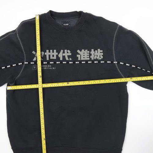 River Island Men’s Black XL Graphic Print Pullover Sweatshirt