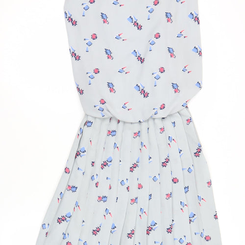 Mark Angelo Womens Grey Floral Fit & Flare Dress Size 10