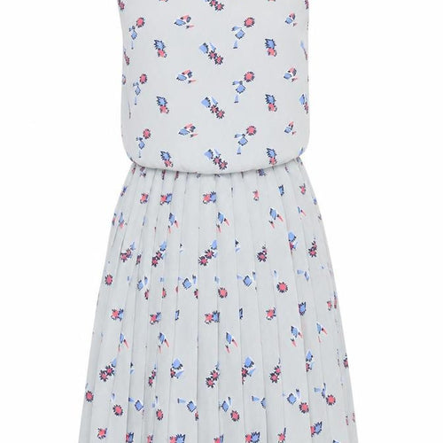 Mark Angelo Womens Grey Floral Fit & Flare Dress Size 10