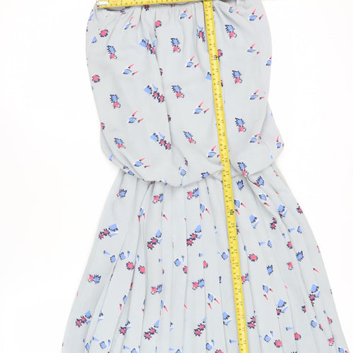 Mark Angelo Womens Grey Floral Fit & Flare Dress Size 10