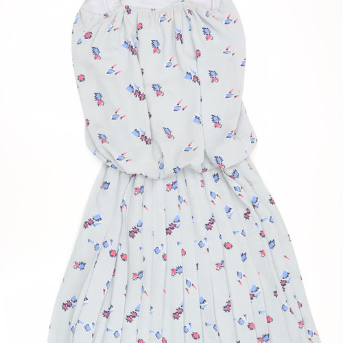 Mark Angelo Womens Grey Floral Fit & Flare Dress Size 10