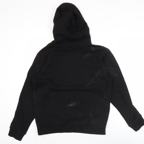 Dechkotzar Men’s Black Pullover Hoodie S Graphic Print Cotton Blend