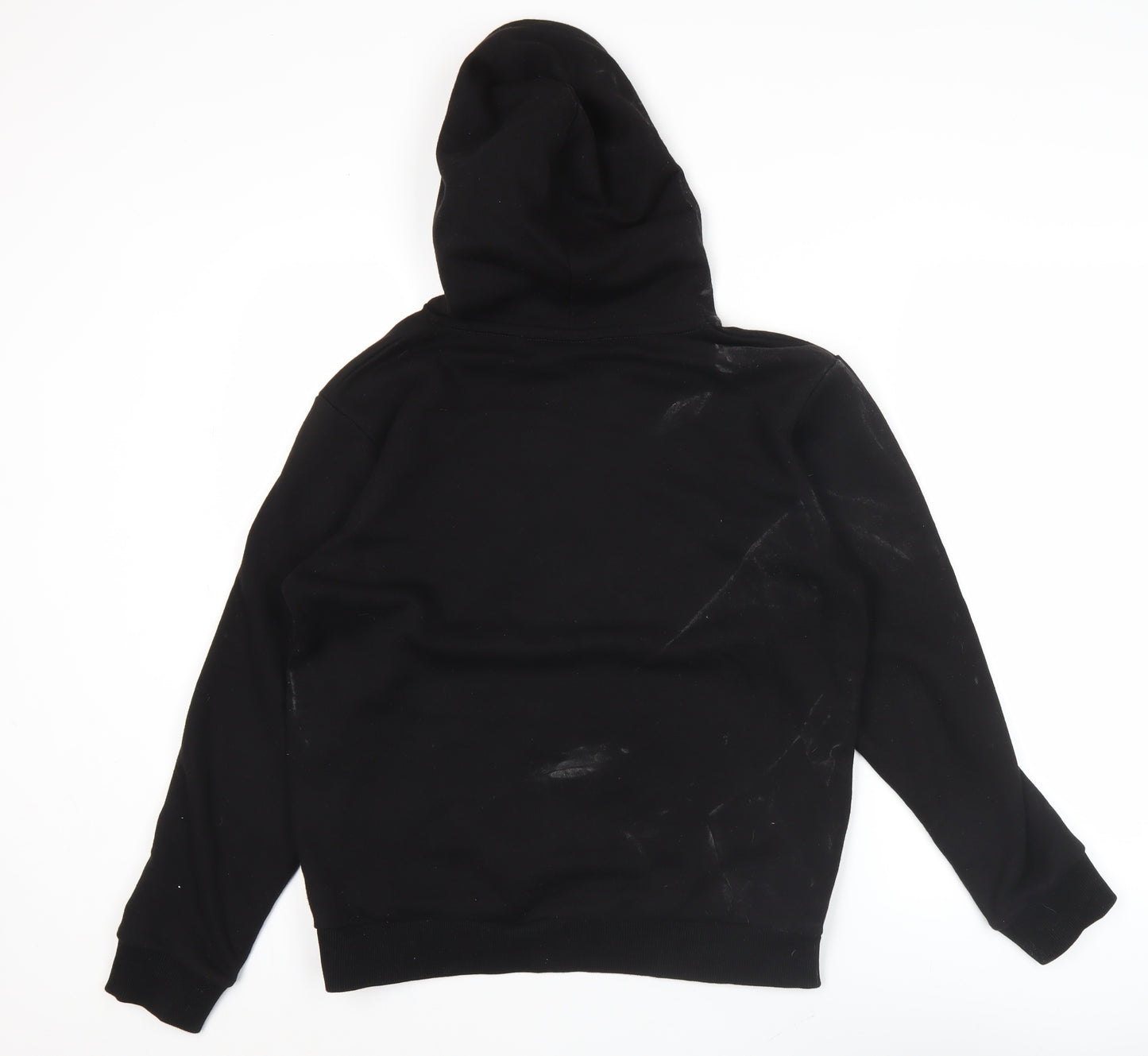 Dechkotzar Men’s Black Pullover Hoodie S Graphic Print Cotton Blend