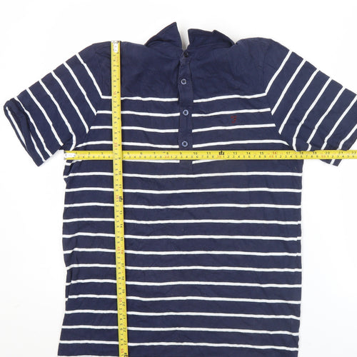 Farah Jeans Men’s Blue Striped Polo Shirt Size S Regular Fit