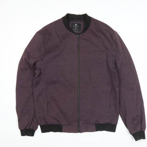 Swear & Mason Men's Purple Bomber Jacket Size M Full Zip Casual