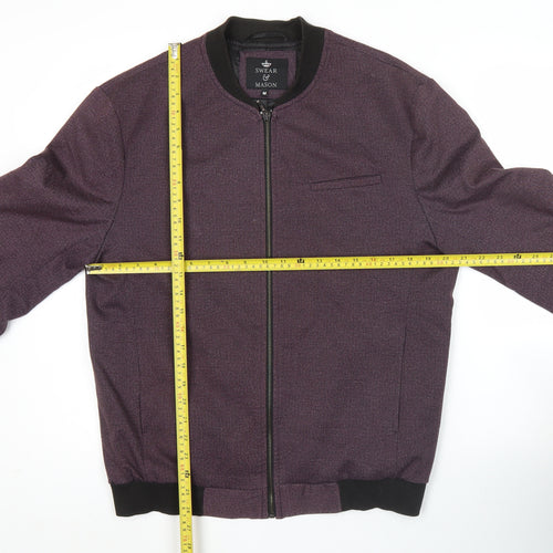 Swear & Mason Men's Purple Bomber Jacket Size M Full Zip Casual